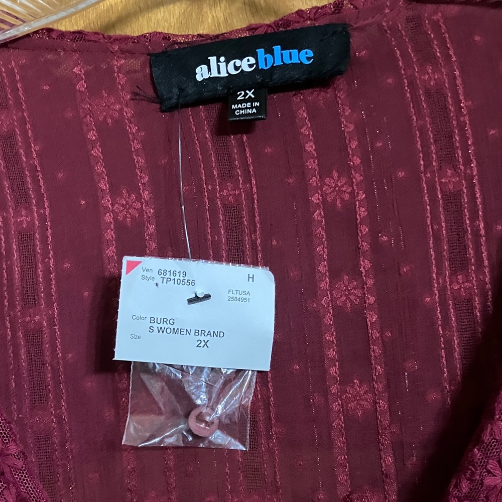 Alice Blue Deep burgundy blouse - Picture 2 of 12